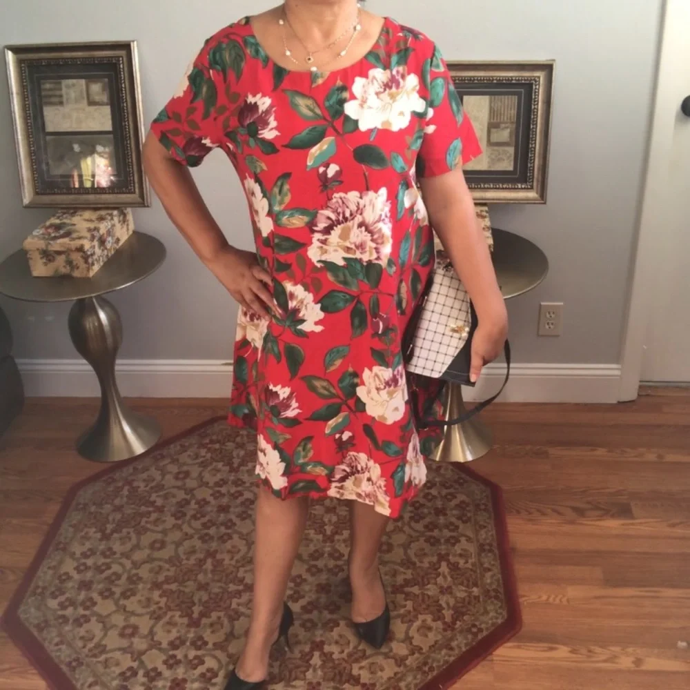 NWOT  Cotton MIDI Dress loose and breathable Linen - Picture 6 of 16